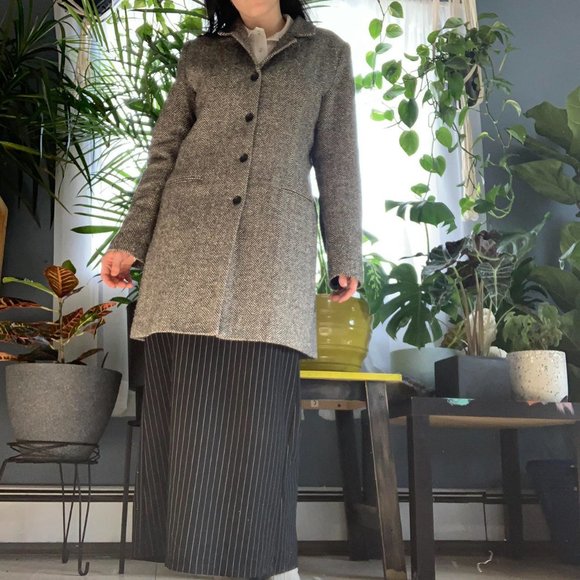 ☾classic herringbone button up jacket☽ - Picture 3 of 4